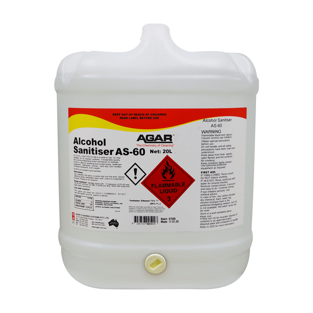 Agar Alcohol Sanitiser AS-60 5l [Size: 5l]