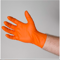 Bastion Premium Nitrile Orange Powder Free Gloves [Size: large]