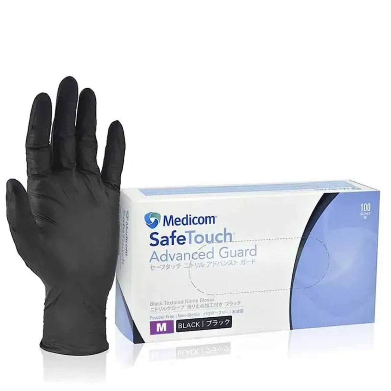 Medicom Nitrile Powder free - Advanced Guard Gloves Black [Size: medium]