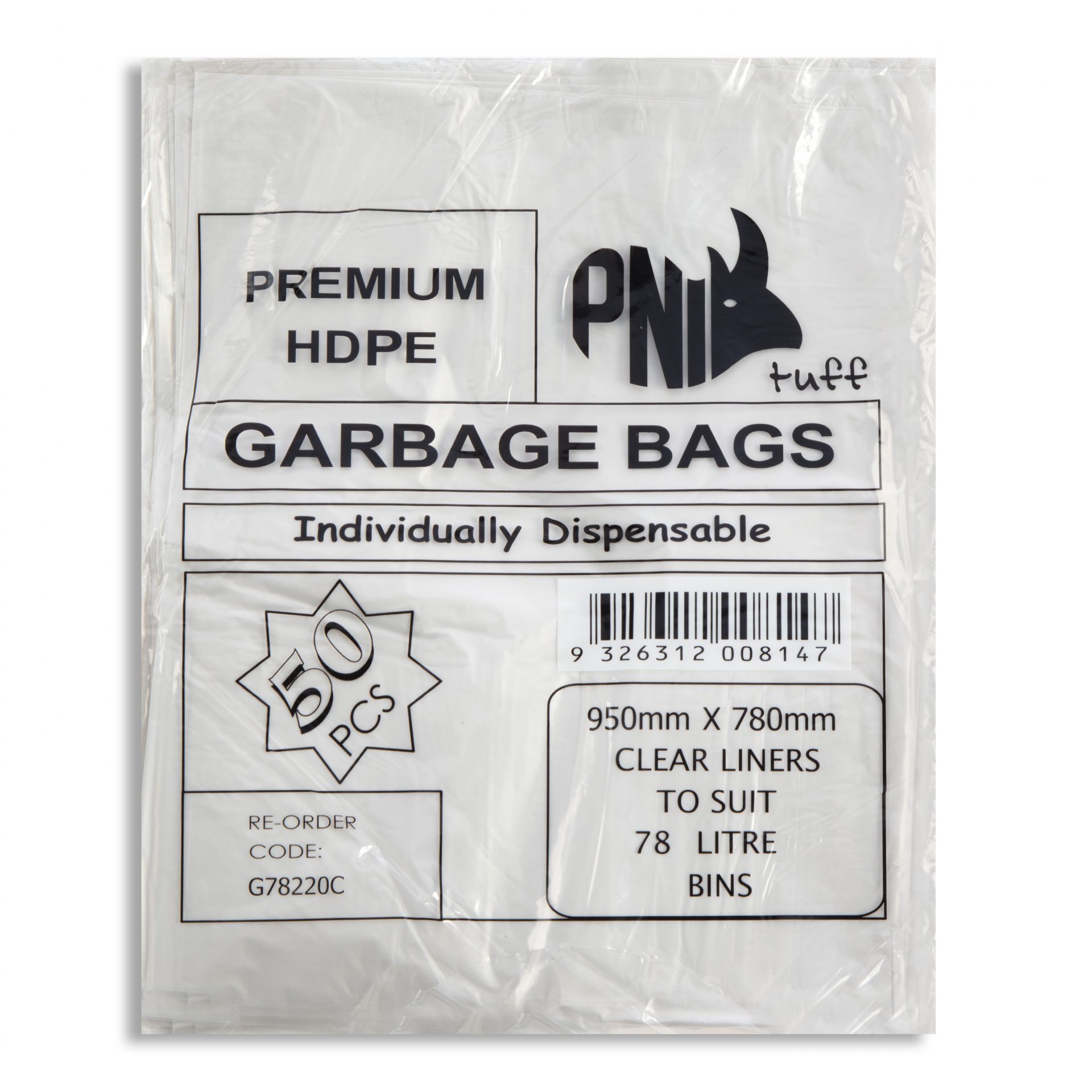 Npp 78lt 200pcs Prm Garbage Bag Clear