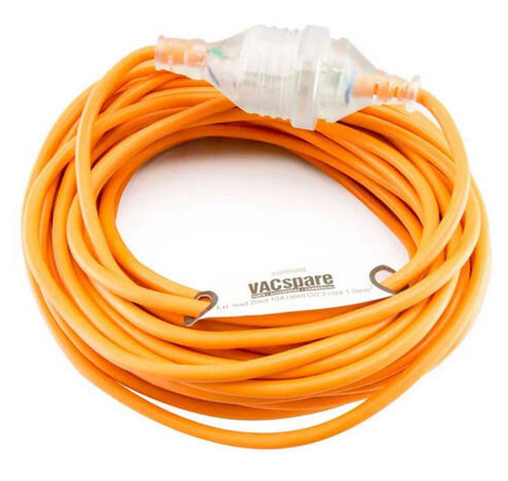 Vacspare Extension Lead 20m 3 Cord 10amp Orange