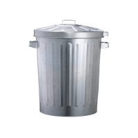 Edoates Galvanised Bin W/ lockable lid 55L [Size: 55L]