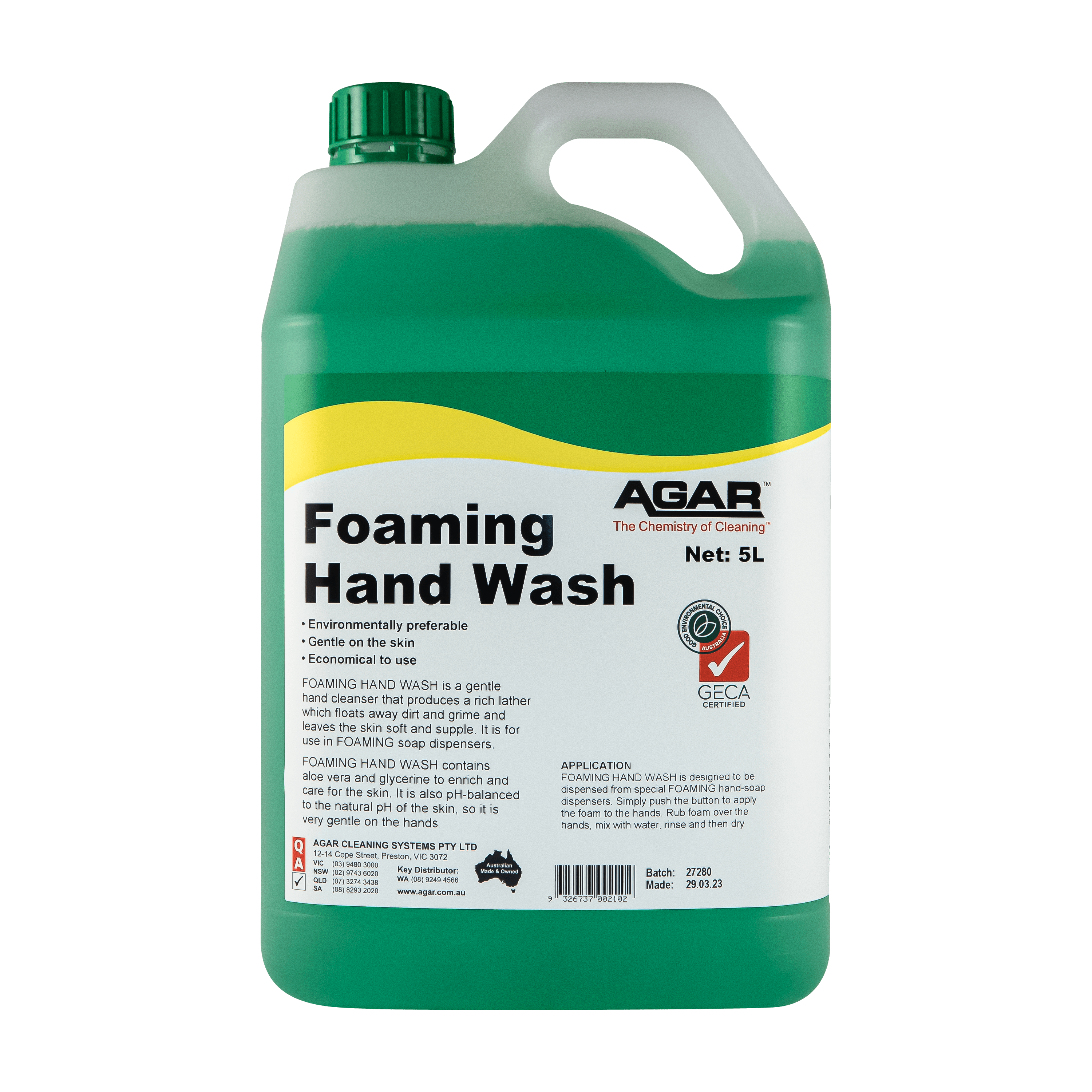 Agar Foaming Hand Wash 5l