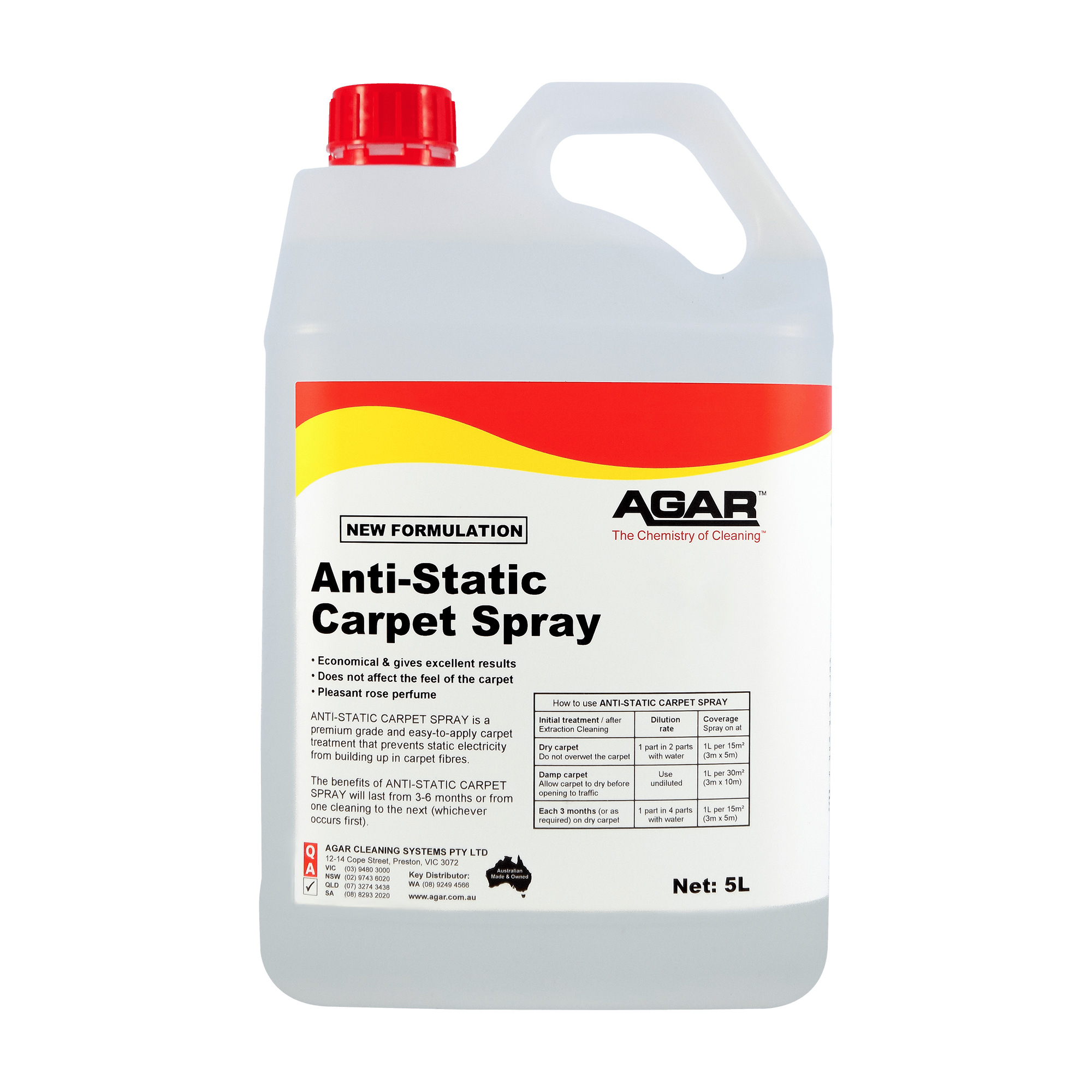 Agar Anti-Static Carpet Spray 5l