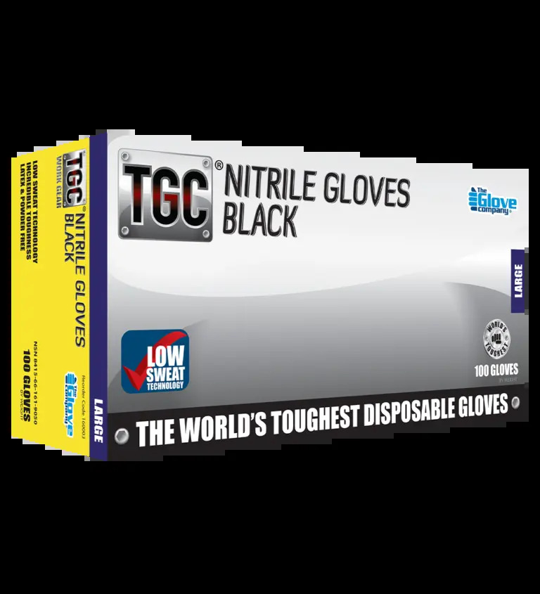 Tgc Black Nitrile Glove Xlarge 100pcs [Size: medium]