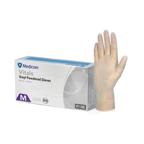 Medicom Vinyl Clear Powder Free Glove [Size: medium]