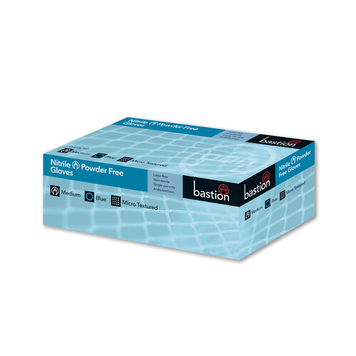 Bastion Nitrile Blue Powder Free Gloves [Size: small]