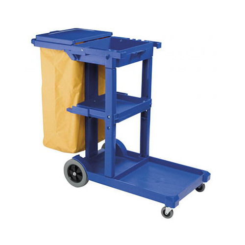 Edoates Janitor Trolley Drk Blu W/ Lid