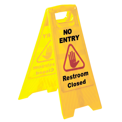 Sab Caution No Entry Restroom Frame