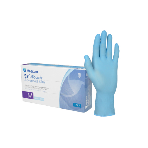 Medicom Slim Blue Nitrile Powder Free Glove [Size: small]