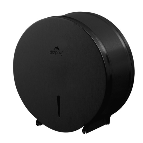 Dolphy Stainless Steel Jumbo Toilet Paper Roll Dispenser - Black