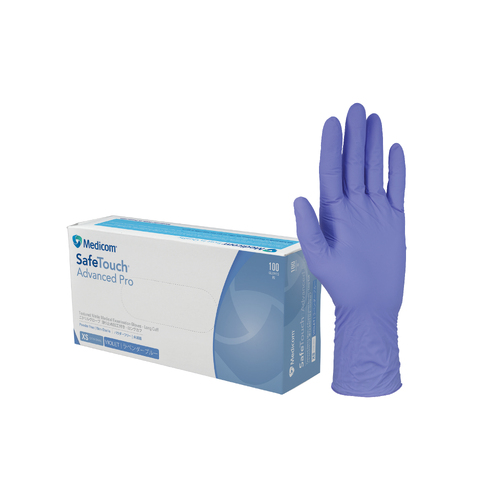 Medicom Nitrile Long Cuff Gloves Blue [Size: medium]