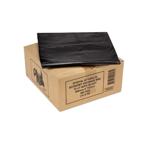 Npp 72l Black Garbage Bag 500pcs Economy