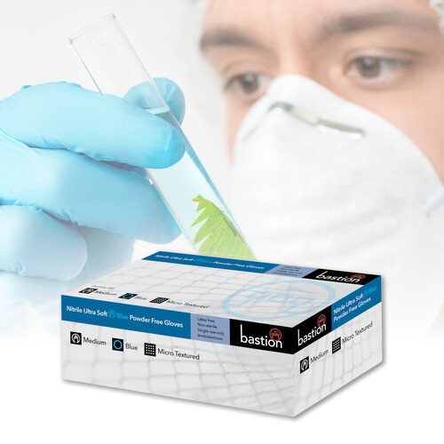 Bastion Nitrile Ultra Soft Blue Gloves S 200pcs [Size: small]