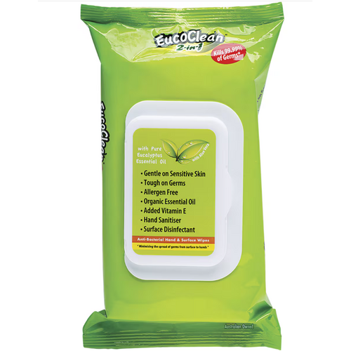 Eucoclean 2 In 1 Antibacterial Wipes