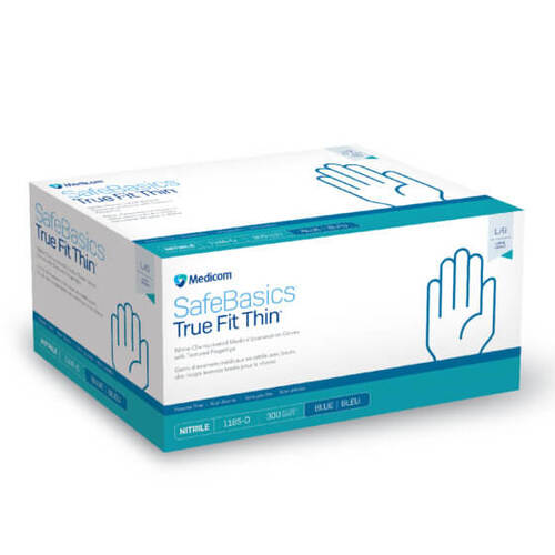 Medicom True Fit Thin Blue Nitrile Powder Free Glove [Size: small]