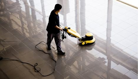 Cleaning Floors in Large Commercial Premises